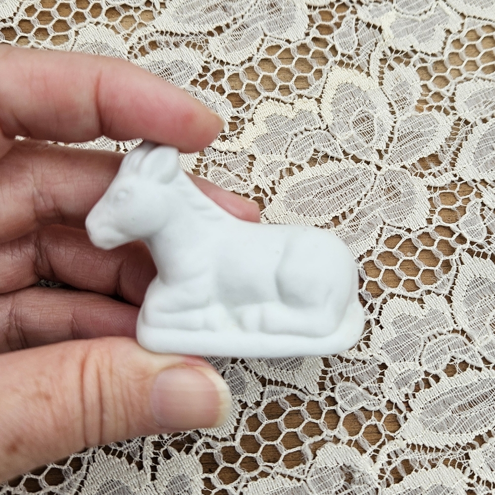 White Donkey or Horse Nativity Figure Small Christmas Figurine